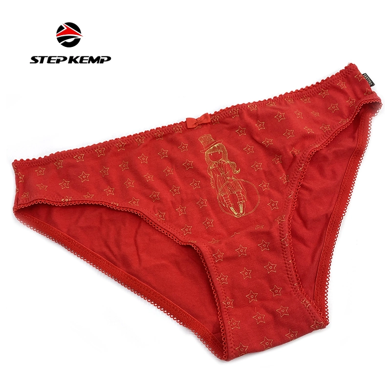 Women′ S Sexy Red Panties Large Size Sports Women′ S Briefs Ny-22W1003