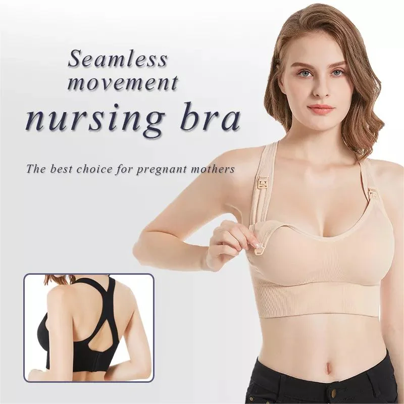 Seamless Upper Open Buckle Beauty Back Pregnant Women Nursing Maternity Sports Bra