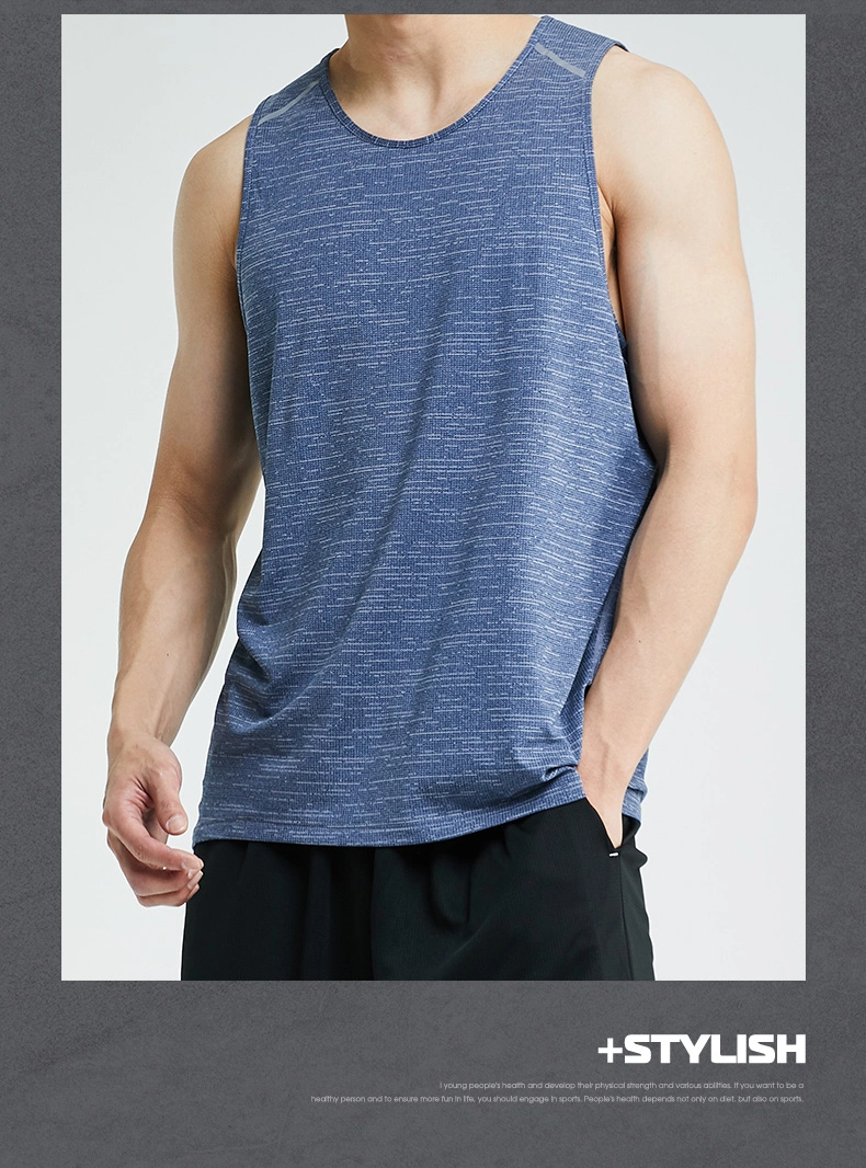 Crew Neck Gym Vest Men Basketball Training Activewear Fitness Men Workout Tank Top Dry Fit Vest