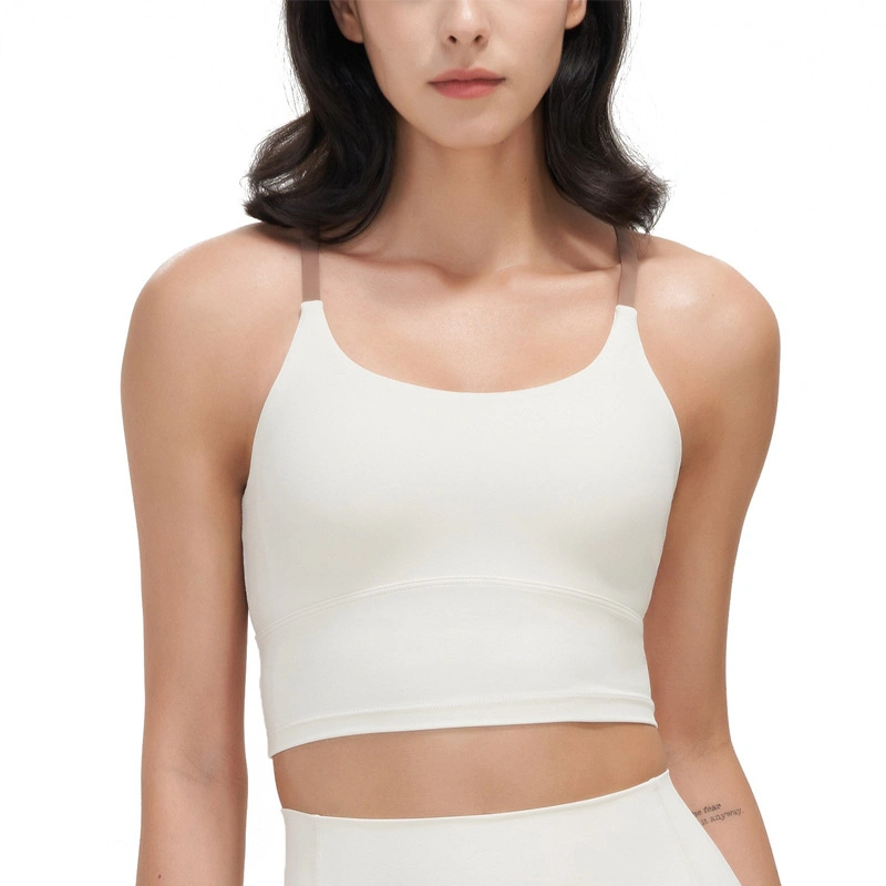 Women′ S Anti-Shock Water-Drop-Shaped Cross Back Sports Bra with Double Straps