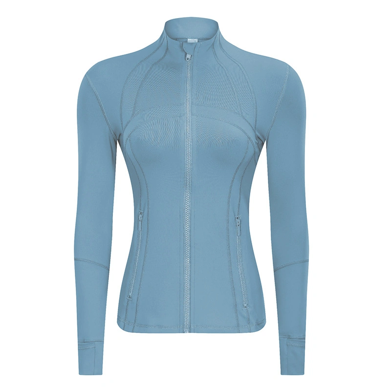 Winter New Jogging Fitness Jacket Women′s Slim Stretch Sports Jacket Zipper Running Long Sleeves